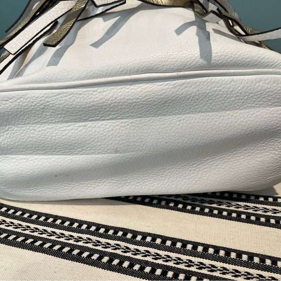 Michael Kors White Leather Fringe, Bucket Bag - Picture 2 of 7